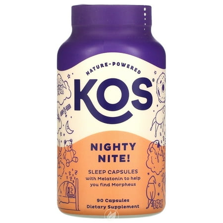 (4 Pack) KOS, Nighty Nite!, Sleep Capsules, 90 Capsules