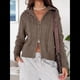 thumbnail image 4 of Cárdigan de Punto con Cuello Alto y Larga para Mujer, Moderno y Elegante, con Cremallera Frontal, Abrigo Extragrande para Otoño Café L, 4 of 7