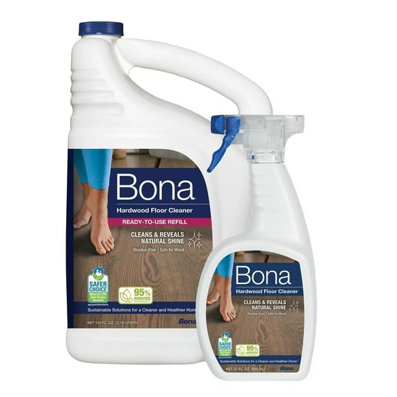 Bona Hardwood Floor Cleaner, Original, 32 fl oz & 128 fl oz Ready-To-Use Refill