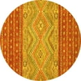thumbnail image 1 of Ahgly Company Machine Washable Indoor Round Southwestern Yellow Country Area Rugs, 8' Round, 1 of 4
