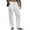 White, variant on Wdfiry Men's Cotton Linen Pants Elastic Waist Drawstring Casual Trouser Lightweight Straight-Legs Loose Beach Yoga Pants