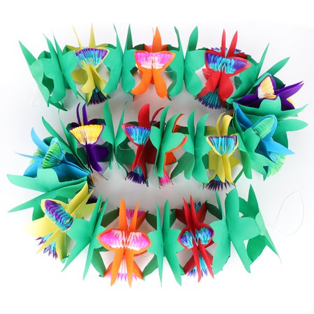 CreativeArrowy Tissue Flower Garland Tropical Hawaiian Luau Party Decorations