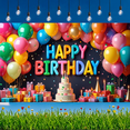 thumbnail image 7 of Rainbow Balloons Birthday Banner Colorful Cake Party Celebration Decor for Birthday Party Event Kids, 7 of 7
