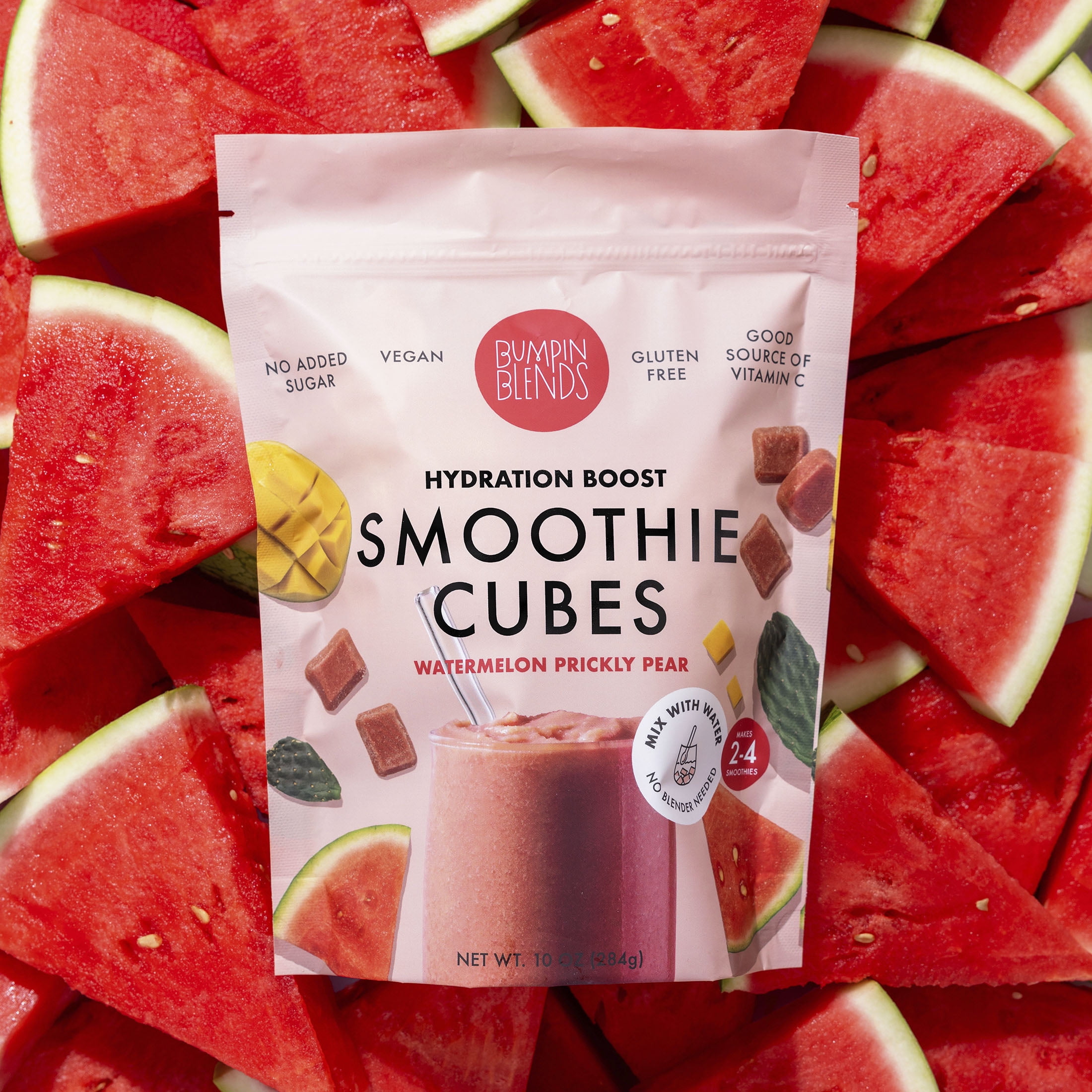 Bumpin Blends, Smoothie, Enhance Hydration, Watermelon Paradise, 10oz, Cubes, 2-4 Servings