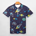 thumbnail image 3 of Outer Space Men Zipper T-shirt Summer Casual Short Sleeve T-shirt Top, 3 of 7