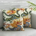 thumbnail image 3 of COMIO  Chinoiserie Dragon Pillow Covers,Chinoiserie Pillow Covers Outdoor Decorative Pillow Covers for Couch Bed Sofa Cushion Farmhouse Pillowcases, 3 of 5