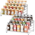 thumbnail image 1 of 4 Tier Spice Rack Organizer, Spice Organization for Cabinet,Pantry, Countertop,Tiered Spice Rack Easy Visibility,Depth Expandable Seasoning Shelf for Kitchen Cabinet Organizer,Silver,2 PACK, 1 of 8