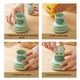 thumbnail image 5 of Cepillo de lavavajillas con dispensador de jabón - Cepillo para limpiar palmas para fregadero y ollas, mango ergonómico, cabeza de esponja reemplazable (blanca/verde), 5 of 6