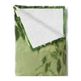thumbnail image 2 of Spa Soft Flannel Fleece Throw Blanket, Stones Aromatic Candles and Orchids Blooms Treatment Vacation, Cozy Plush for Indoor and Outdoor Use, 70" x 90", Pale Green Fern Green, by Ambesonne, 2 of 5