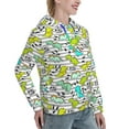thumbnail image 6 of Sikiie Funny Dinosaurs on Stripes Women's Casual Hoodies Long Sleeve Lightweight Pullover Tops Loose Sweatshirt-Large, 6 of 7