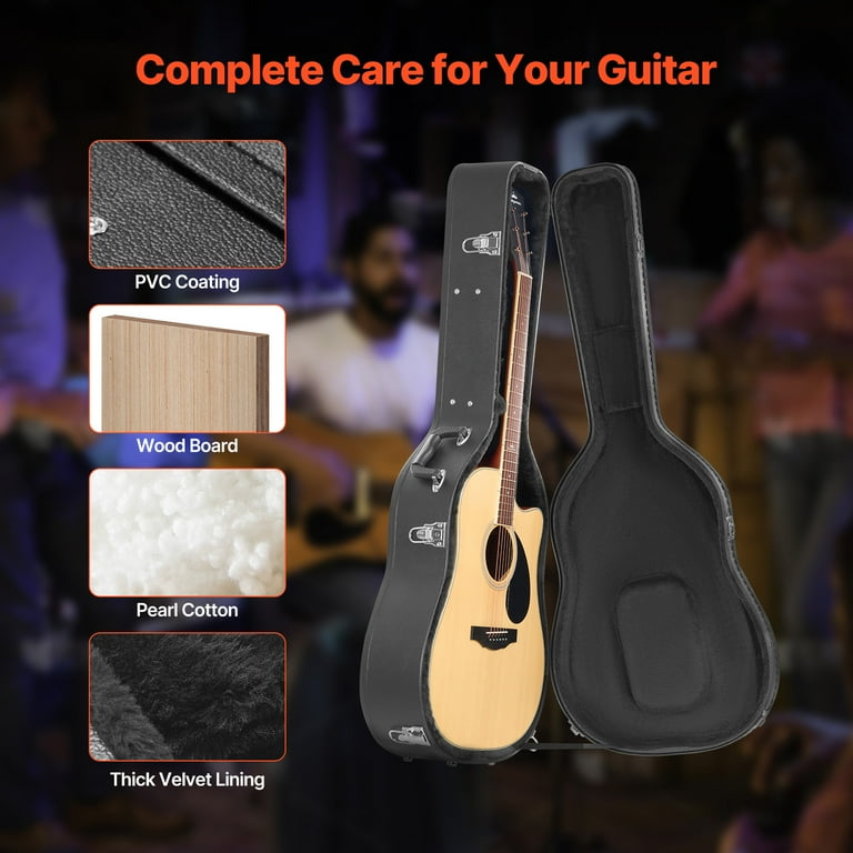 KFFKFF Acoustic Guitar Hard Case, Black photo 4