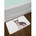 thumbnail image 2 of Chihuahua Bath Mat, Photo of Little Puppy Posing with Ears and Innocent Eyes, Plush Bathroom Decor Mat with Non Slip Backing, 29.5" X 17.5", Pale Eggshell and Taupe, by Ambesonne, 2 of 2