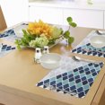 thumbnail image 4 of Ambesonne Abstract Place Mats Set of 4, Wavy Stripes Spirals, Standard Size, Turquoise Dark Blue, 4 of 6