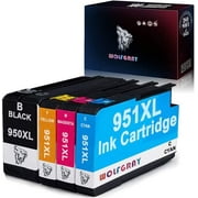 Wolfgray 950XL 951XL Compatibe Ink Cartridges Replacement for HP 950 951 XL Ink Cartridges (1 Black+1 Cyan+1