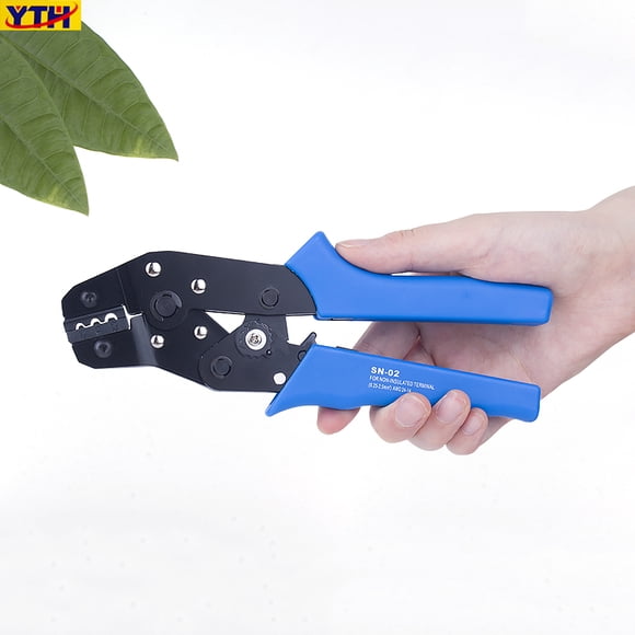 SN-02 Crimping Pliers Clamp Cap/Coaxial Cable Terminal Kit Carbon Steel Multi-Purpose Ratchet Plugs 24-14AWG