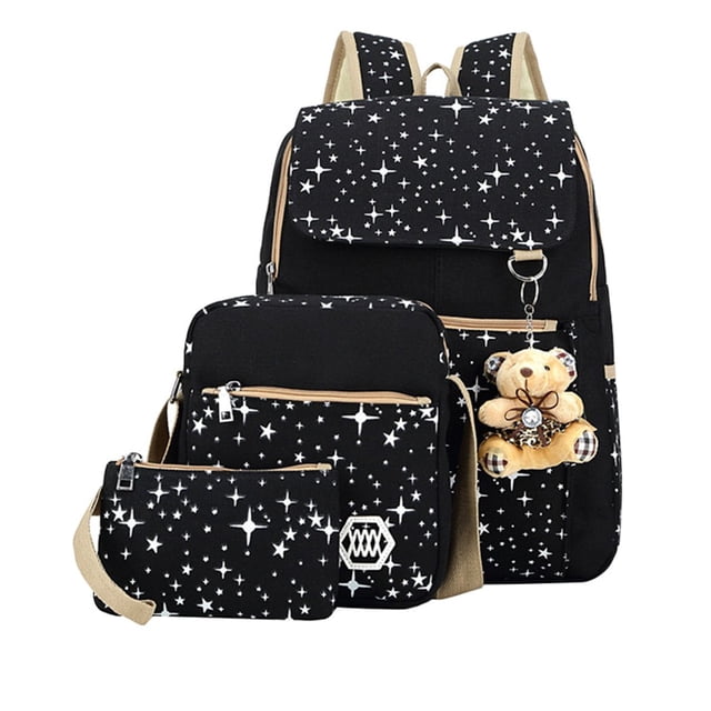 Set de mochilas de Lona con estampado de estrellas Bansusu para niñas adolescentes