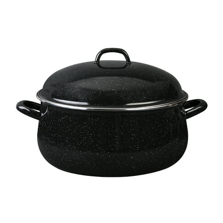 

Granite Ware 9.5 QT. Heavy Gauge Dutch Oven with Lid Speckled Black Stainless Steel Rim