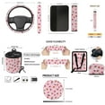 thumbnail image 5 of Jeiento Cute Strawberry Full Set Car Seat Cover Front and Back Include Trash Bin/Seat Belt Covers/Steering Wheel Covers/Air Vent Phone Holder/Rearview Mirror Cover/Coaster/Keychain 15 Piece, 5 of 6