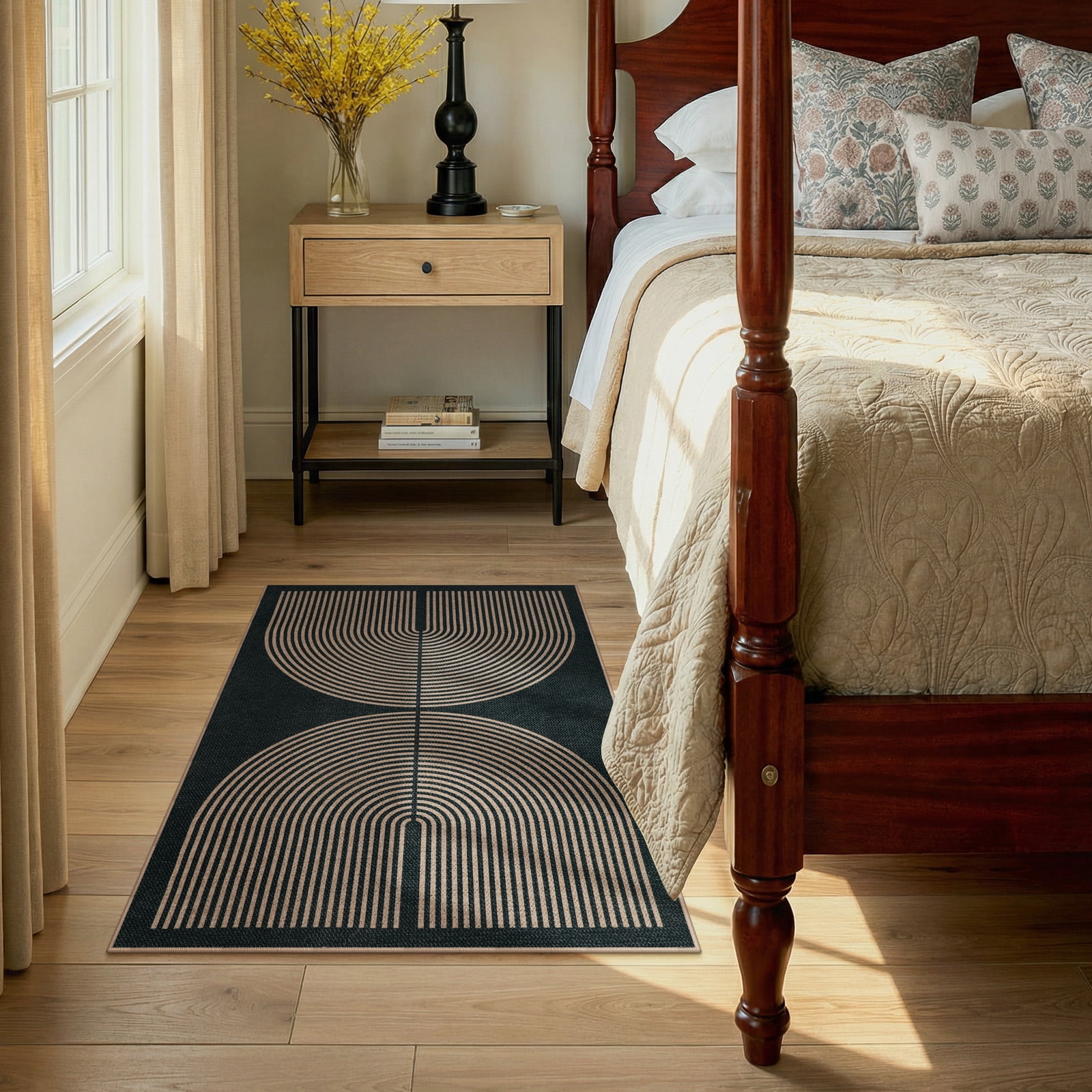 RUG ROBOT Modern Rainbow 2'x3' Rugs for Entryway, Washable Easy Jute Indoor Outdoor Rug, Non Slip Farmhouse Small Door Mat for Kitchen Bathroom Deck Patio