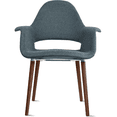 thumbnail image 5 of (Retired) 2xhome Mid Century Modern Upholstered Fabric Organic Accent Living Room Dining Arm Chair with Dark Natural Wooden Legs, Dark Navy Blue, Set of 1, 1 piece, 5 of 8