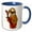 Blue/White, variant on 3drose, Cute Funny Cool Sloth Playing Cello Cartoon, 11oz Two-tone Black Mug