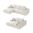 thumbnail image 1 of VEVOR Modular Sectional Sofa L Shaped Cloud Couch with Chaise and Cushion Beige, 1 of 9
