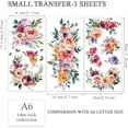 thumbnail image 2 of Juego de 3 calcomanías de flores de acuarela para muebles y manualidades, 6 x 12 pulgadas, rosas, adhesivos decorativos florales., 2 of 7
