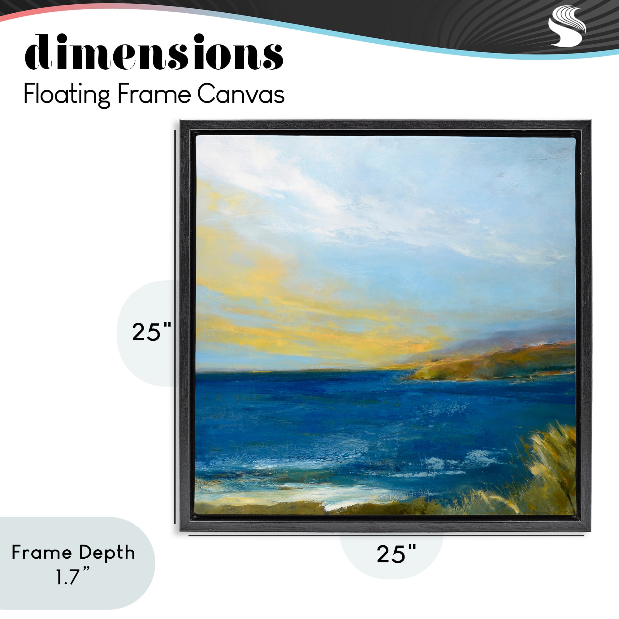Stupell Industries Vibrant Ocean Light at Dusk Black Framed Floater Canvas Wall Art, design by Patrick Dennis