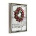 thumbnail image 4 of Stupell Industries Holly Wreath & Reindeer Holiday Painting Brown Floater Framed Art Print Wall Art, 25 x 31, 4 of 10