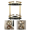 thumbnail image 4 of Triangular Commodity Shelf Double-Layer Hollowed Aircraft Aluminum Punch-Free Hanging Storage Rack Bracket for Kitchen Bathroom Wall Corner, 4 of 9