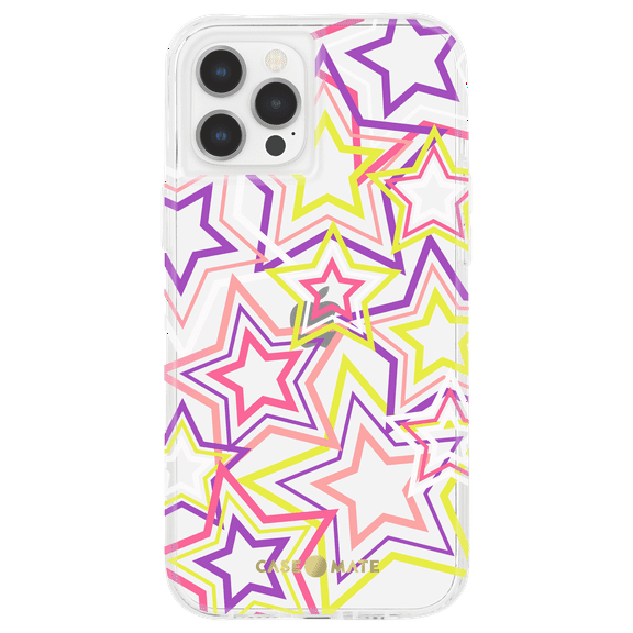 Case-Mate Tough Prints Case for Apple iPhone 12 and 12 Pro - Neon Stars