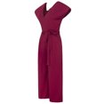 thumbnail image 1 of Femmes V-Cou Combinaison Manches Courtes Combinaison Manches Courtes Couleur Unie Été Playsuit Rompers, 1 of 8