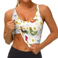 thumbnail image 3 of Fotbe Chickens A Sujetador Deportivo Largo sin Aros para Mujer con Almohadillas y Soporte Medio, Transpirable y Absorbente, Camiseta Tipo Chaleco o Tank Top-XX-Large, 3 of 8