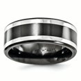 thumbnail image 1 of Edward Mirell Titanium Black Ti & Sterling Silver Inlay 9mm Band Size 8.5, 1 of 4