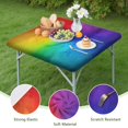 thumbnail image 4 of Colorful Tie Dye Pattern Square Fitted Tablecloth with Elastic Edge,Square Table Cover,Washable Elastic Table Cover for Home Kitchen Party Decor 34"x34", 4 of 6