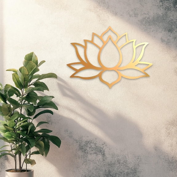 HELLOYOUNG Wall Decor Metal Art, Large Lotus Flower Wall Art for Living Room, Bedroom, Wedding Gift, Oversized Floral Wall Decor, Home Decor Fast Shipping