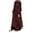 Red, variant on Women'S 2-Piece Modest Maxi Set: Oversized Tunic & Wide-Leg Pants With Hidden Adjustable Belt & Gold Buttons - Casual Daily Wear