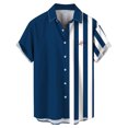thumbnail image 2 of XDZJLR T-Shirts pour Hommes Plage Hawaïenne Manches Courtes Rayé, 2 of 4