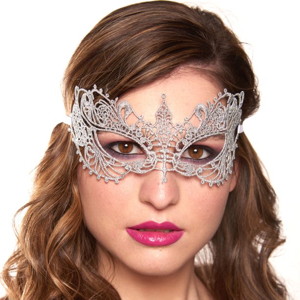 Masquerade Masks, Women Laser Pretty Masquerade Mask, Silver