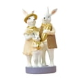 thumbnail image 2 of Estatua de familia de conejos Colamx decorativa de resina impermeable hecha a mano 12 cm x 9 cm x 24 cm, 2 of 8