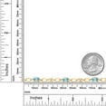 thumbnail image 3 of Gem Stone King 18K Yellow Gold Plated Silver Blue Zircon and Round White Lab Grown Diamond Tennis Bracelet for Women (3.94 Cttw, Gemstone Birthstone, Oval 6X4MM, 7.25 inches), 3 of 4