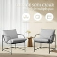 thumbnail image 5 of Homy Grigio Modern Mid Century Modern Accent Chair, Comfy Reading Chair for Living Room, Bedroom, Upholstered Lounge Chair(Gray, 1), 5 of 7