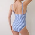 thumbnail image 4 of Lolmot Maternity Bathing Suit Striped Print One Piece Bikini Pregnancy Swimsuit Adjustable Straps Ruched V Neck Beach Swimwear, 4 of 6