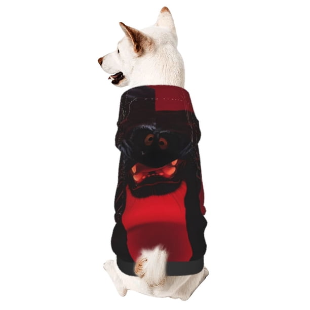 Balery Black Panther Red Background Sudadera con Capucha para Perros Pequeños – Ropa para Mascotas, Disfraz para Perros y Gatos, Ideal para Fiestas y Cosplay-Medium