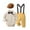 czb# Beige123, variant on CUZIBR Boys Gentleman Suit Formal Wedding Sets Button Down Bowtie Long Sleeve Dress Shirt Tops And Suspenders Pants With Hat For Child Kids Comfortable Outfits,Beige,18-24 Months