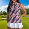 thumbnail image 3 of HUIACONG American Flag Golf Shirt for Men Short Sleeve Womens Sleeveless Golf Shirts Lightweight 1/4 Zip Sleeveless Tennis Tops for Women Collared Quick Dry Outdoor Outfits Woman M, 3 of 7