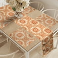 thumbnail image 2 of Ambesonne Orange Table Runner & Placemats, Victorian Baroque Leaves, Placemat 4 pcs + Runner 14"x72", Orange and Beige, 2 of 2