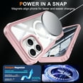 thumbnail image 2 of Clear Magnetic Cover Case for Apple iPhone 16 Pro Max, with Built-in Tempered Glass Screen Protector, [Compatible with Magsafe] Full Body Rugged Shockproof Phone Case for iPhone 16 Pro Max, Pink, 2 of 4