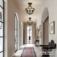 thumbnail image 2 of 13.1" Modern Farmhouse Hanging Pendant Lighting, 4-Light Rustic Interior Flush Mount Ceiling Light Fixture, Vintage Chandelier for Hallway Foyer Dining Room Entryway Kitchen Island Bedroom, 2 of 7