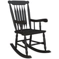 thumbnail image 2 of Outsunny 350 lbs Outdoor Wood Rocking Chair with High Back for Patio Black, 2 of 9